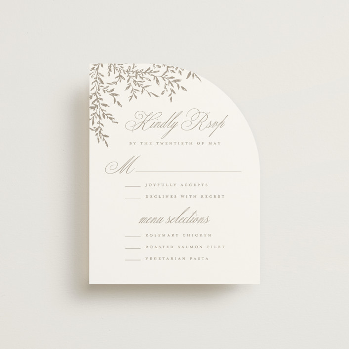 "Romantic Wreath" - Rustic Rsvp Cards in Chantilly by Wildfield Paper Co.