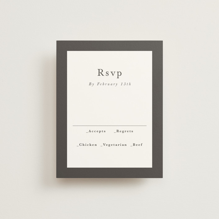 "monogram square" - Rsvp Cards in Charcoal by Lori Wemple.