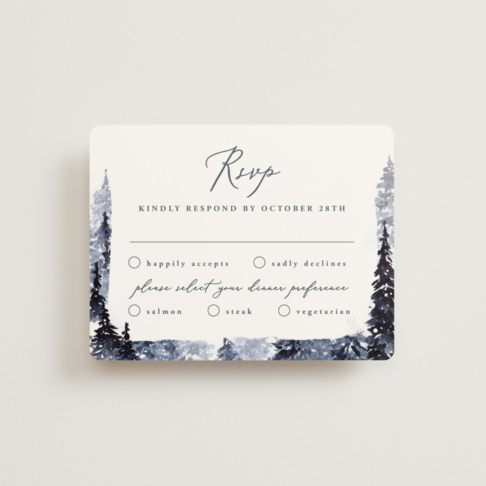 "Let it Snow" - Rustic Rsvp Cards in Celestial by Anastasia Makarova.