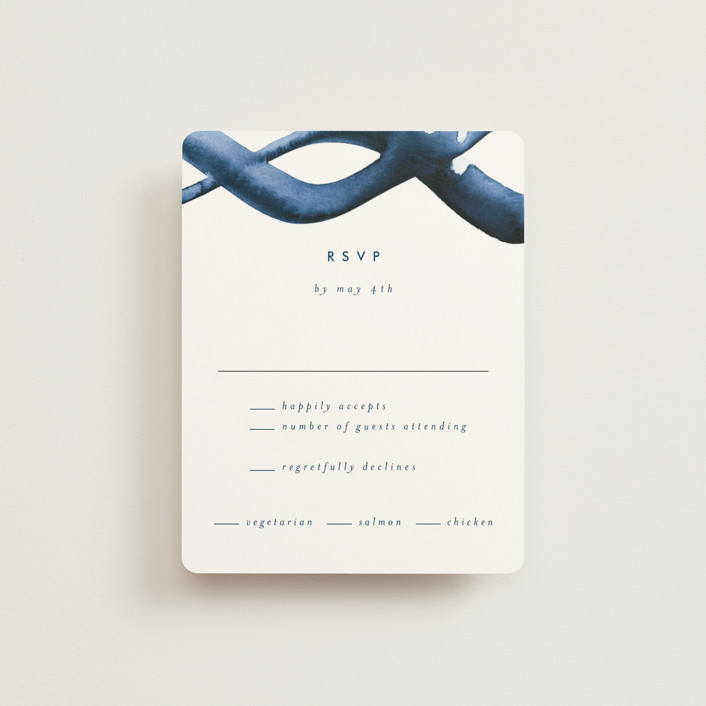 "Wedded Watercolor" - Rsvp Cards in Ocean by Mary Gaspar.