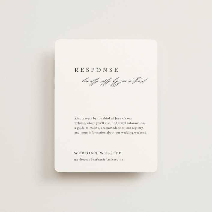 "Astoria" - Rsvp Online Enclosure Cards in Silk by Kelly Schmidt.