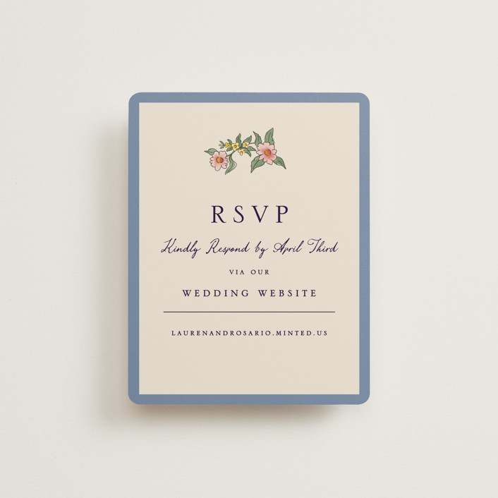 "A wedding in Low Country" - Hand Drawn Rsvp Online Enclosure Cards in Cornflower by Chris Griffith.