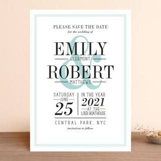 Wed in Type Retired Save The Date Cards