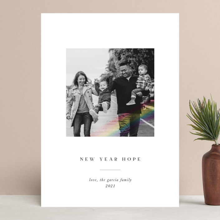 "Rainbow Overlay" - Holiday Photo Cards in Ink by Chryssi Tsoupanarias.