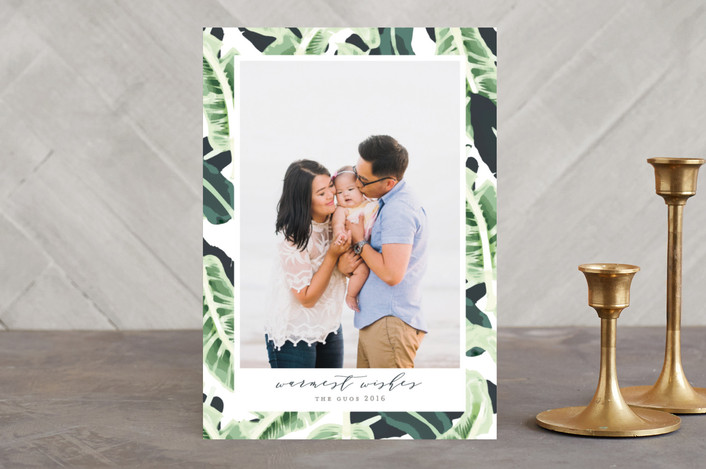 "Tropical Wishes" - Holiday Photo Cards in Palm Green by Haley Warner.