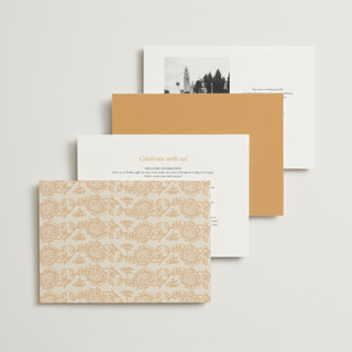 This is a ochre foil stamped wedding invitations with foil pressed by Hannah Bowman called marigold printing on signature in standard