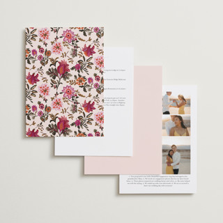 This is a ivory wedding invitations with standard by Caroline Bonne Muller called indian floral chintz lush printing on signature in standard