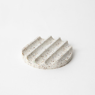 This is a white accent pieces by Pretti.Cool called white terrazzo mini soap dish in standard