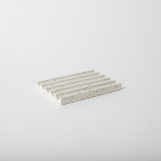 This is a white accent pieces by Pretti.Cool called white terrazzo soap dish in standard