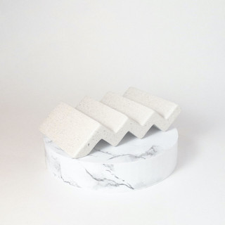 This is a green accent pieces by Cassandra Kellam called white zig zag soap dish in standard
