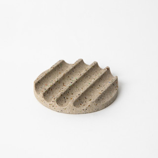 This is a beige accent pieces by Pretti.Cool called natural terrazzo mini soap dish in standard