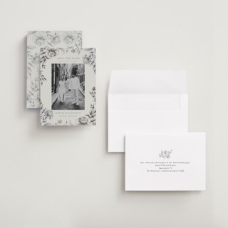 This is a steel petite save the dates with foil pressed by Chris Griffith called wildflower date printing on recycled smooth signature in petite