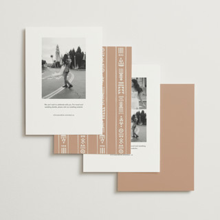 This is a sahara foil stamped save the date cards with foil pressed by David Michuki called cultured element printing on signature in standard