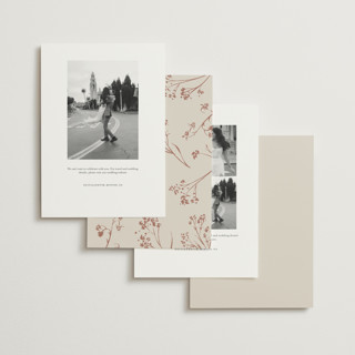 This is a mahogany foil stamped save the date cards with foil pressed by frau brandt called shining florals printing on signature in standard