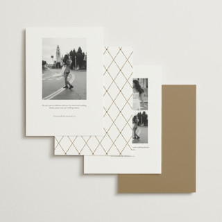 This is a quartz foil stamped save the date cards with foil pressed by Jelena Vuletic called elencourt printing on signature in standard