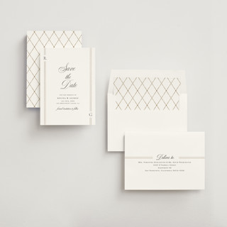 This is a quartz foil stamped save the date cards with foil pressed by Jelena Vuletic called elencourt printing on signature in standard