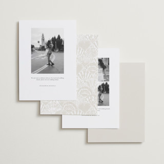 This is a pearl foil stamped save the date cards with foil pressed by Maria Alou called by the seashore printing on recycled smooth signature in standard