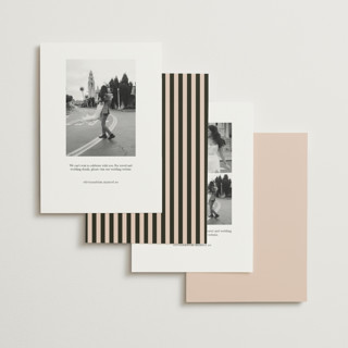 This is a nutmeg foil stamped save the date cards with foil pressed by Morgan Kendall called playbill printing on recycled smooth signature in standard