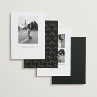 This is a onyx foil stamped save the date cards with foil pressed by Nicoletta Savod called majesty printing on recycled smooth signature in standard