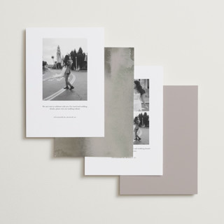 This is a antique foil stamped save the date cards with foil pressed by Nicole Walsh called tux printing on recycled smooth signature in standard