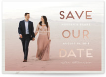 Wedding Lo And Leif S Minted Ombre Shimmer Foil Pressed Save The Date Cards