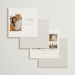This is a sandstone foil stamped save the date cards with foil pressed by Nicole Walsh called regal printing on signature in square