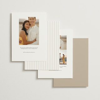 This is a silk foil stamped save the date cards with foil pressed by Kelly Schmidt called arch printing on recycled smooth signature in standard