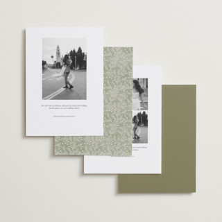 This is a fern foil stamped save the date cards with foil pressed by Jen Owens called vine wrap printing on recycled smooth signature in standard