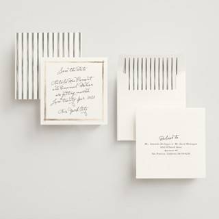 This is a nero foil stamped save the date cards with foil pressed by Pati Cascino called justine printing on signature in standard