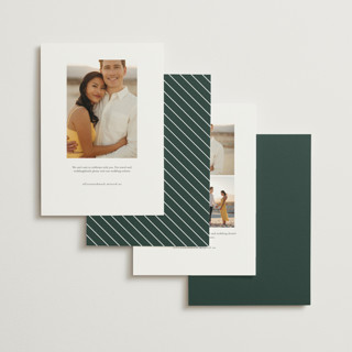 This is a evergreen foil stamped save the date cards with foil pressed by Nicole Walsh called regal printing on signature in 5x7