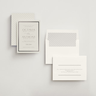 This is a sandstone foil stamped save the date cards with foil pressed by Nicole Walsh called regal printing on signature in 5x7