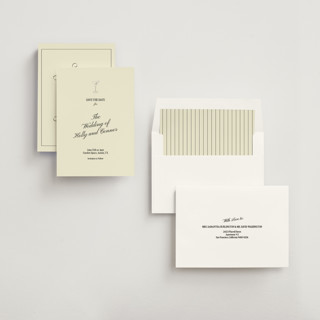 This is a buttercream foil stamped save the date cards with foil pressed by Helena Vitto called elizabeth printing on signature in standard