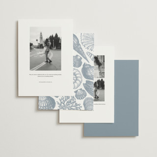 This is a coast foil stamped save the date cards with foil pressed by Kelly Schmidt called seashore printing on recycled smooth signature in standard