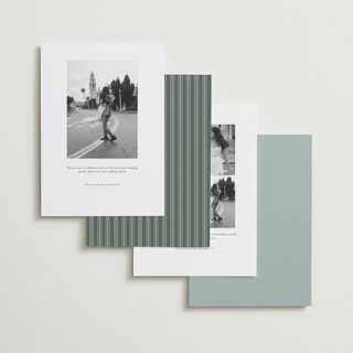 This is a seafoam foil stamped save the date cards with foil pressed by Laura Hankins called ornate vines printing on recycled smooth signature in standard