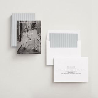 This is a moonstone foil stamped save the date cards with foil pressed by Kristen Selak-Parrish called helena printing on recycled smooth signature in standard
