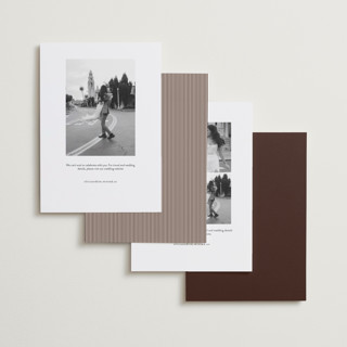 This is a mahogany foil stamped save the date cards with foil pressed by Emily Betts called lines frame printing on recycled smooth signature in standard
