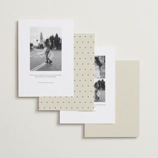 This is a linen foil stamped save the date cards with foil pressed by Lori Wemple called polaroid script printing on recycled smooth signature in standard