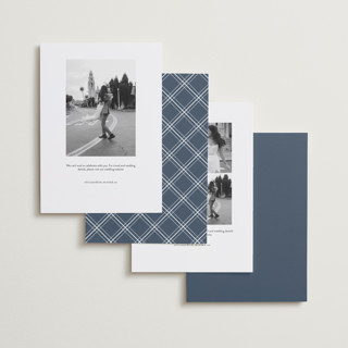 This is a steel foil stamped save the date cards with foil pressed by Nicole Walsh called double frame printing on recycled smooth signature in standard
