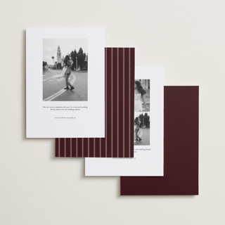 This is a black cherry foil stamped save the date cards with foil pressed by Ana de Sousa called the mosaic printing on recycled smooth signature in standard
