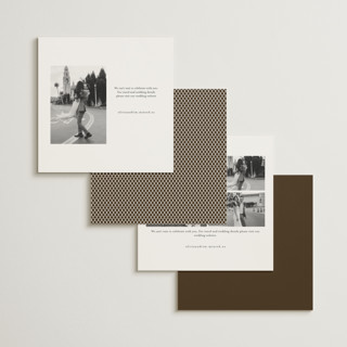 This is a espresso foil stamped save the date cards with foil pressed by Megan Davis called coquille printing on signature in standard