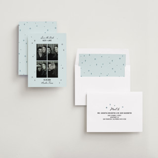 This is a misty foil stamped save the date cards with foil pressed by Pati Cascino called soulmate printing on recycled smooth signature in standard