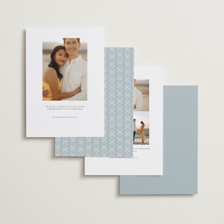 This is a moonstone foil stamped save the date cards with foil pressed by Olivia Raufman called breathtaking printing on recycled smooth signature in standard