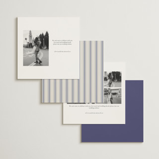 This is a dynasty blue foil stamped save the date cards with foil pressed by Ana de Sousa called tiled romance printing on signature in standard