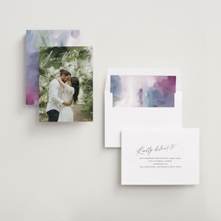 This is a mist foil stamped save the date cards with foil pressed by Erika Firm called kiawah printing on recycled smooth signature in standard