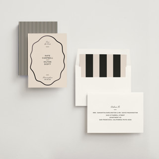 This is a ink foil stamped save the date cards with foil pressed by Megan Davis called croquet printing on signature in standard