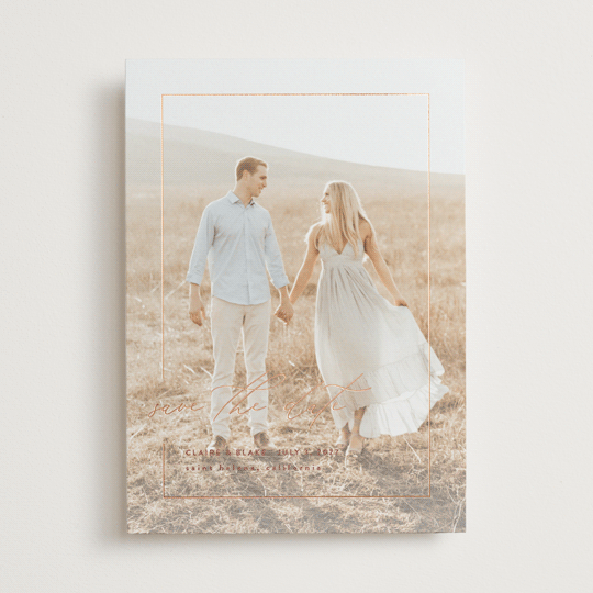 Gilded Frame FoilPressed Save The Date Cards by Kelly Schmidt Minted