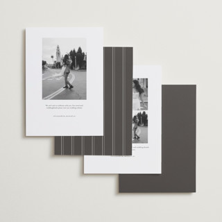 This is a graphite foil stamped save the date cards with foil pressed by Melanie Kosuge called mulholland printing on recycled smooth signature in standard