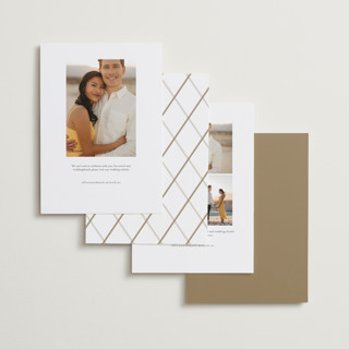 This is a chiffon foil stamped save the date cards with foil pressed by Ashley Rosenbaum called effortless printing on recycled smooth signature in standard