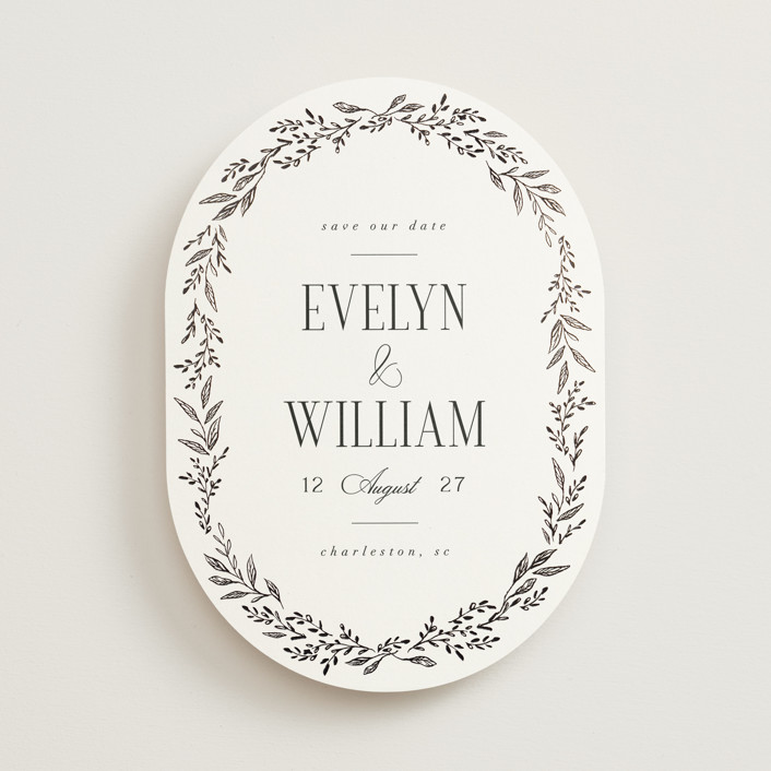 "Wildflora" - Rustic Foil-pressed Save The Date Cards in Snow by Laura Hankins.