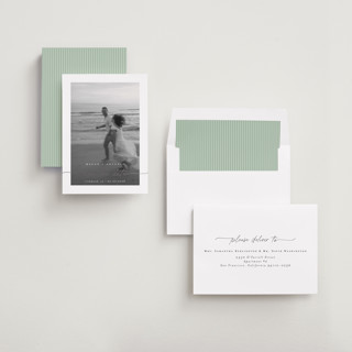 This is a ivory foil stamped save the date cards with foil pressed by Pippa Shaw called gaussian printing on recycled smooth signature in standard